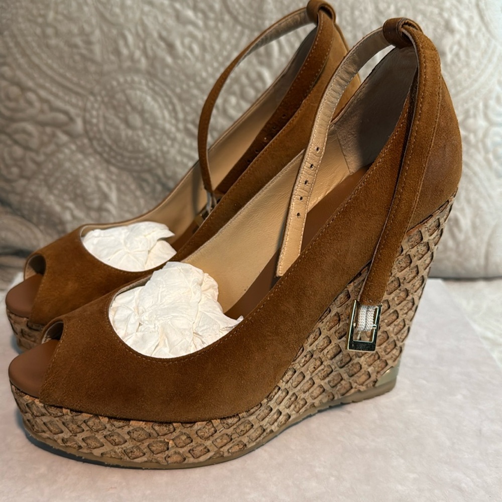 Jimmy Choo suede platforms worn twice. Excellent like new condition